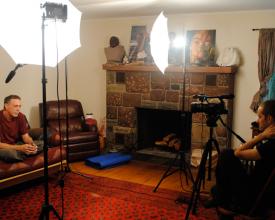 Director Jeremy Frindel interviewing Krishna Das, 2012